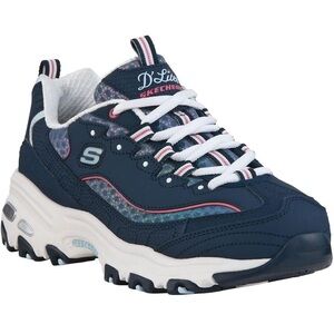 Skechers Women's D'Lites-Glowing Path Sneaker blue/pink Size 9